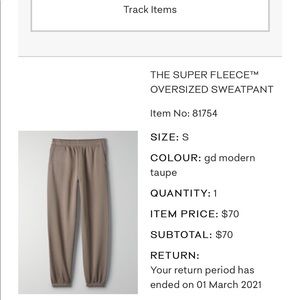 aritzia sweatpants